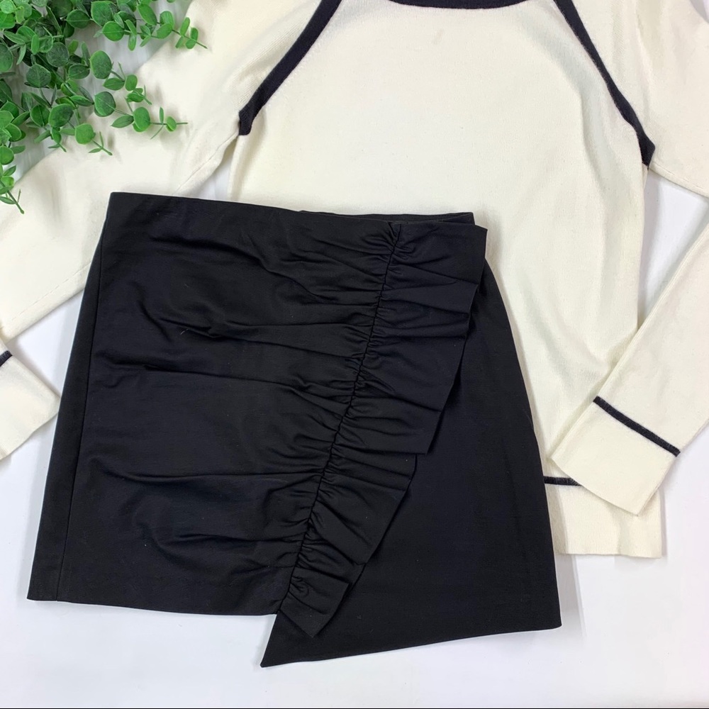 Zara Trafaluc Mini Skirt, Asymmetrical Ruffle